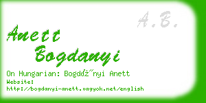 anett bogdanyi business card